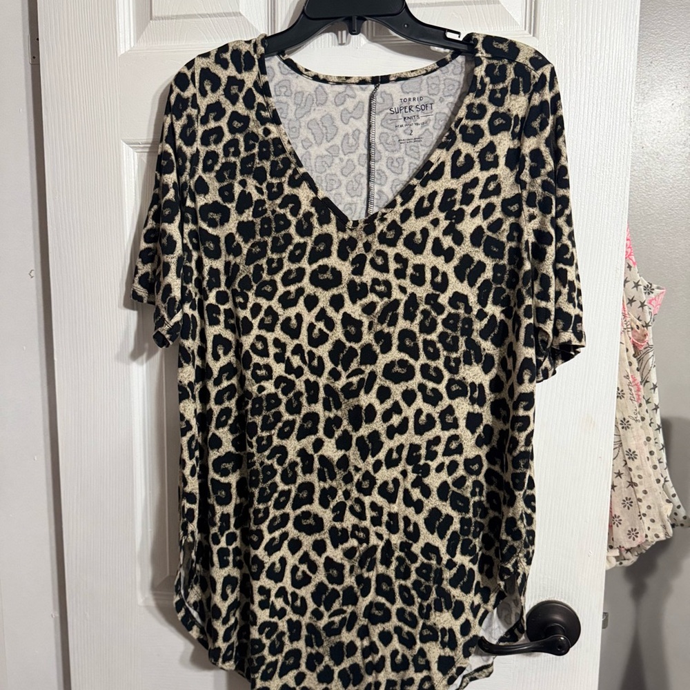 Leopard Print V-Neck Top